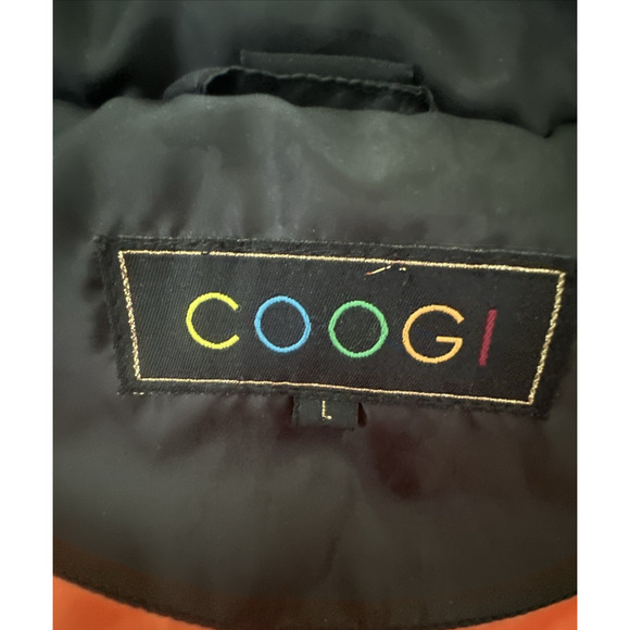 COOGI Womens Puffer Vest Large Colorful Logo Print Trim Full Zip Outdoor Retro - Picture 10 of 12